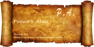 Poszert Alma névjegykártya